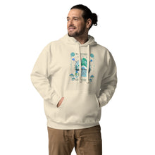 Load image into Gallery viewer, Wonkiness is Gnominess Blue Gnome with Green Hat Unisex Hoodie