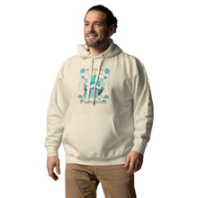 Load image into Gallery viewer, Wonkiness is Gnominess Blue Gnome with Green Hat Unisex Hoodie