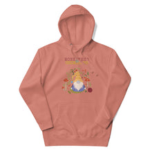 Load image into Gallery viewer, Wonkiness is Gnominess Purple Gnome with Yellow Chevron Hat Unisex Hoodie