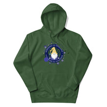 Load image into Gallery viewer, Wonkiness is Gnominess Blue Medallion Unisex Hoodie
