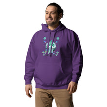 Load image into Gallery viewer, Wonkiness is Gnominess Blue Gnome with Green Hat Unisex Hoodie