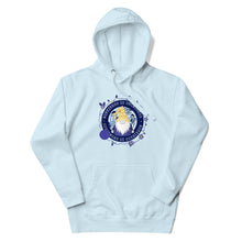 Load image into Gallery viewer, Wonkiness is Gnominess Blue Medallion Unisex Hoodie