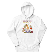 Load image into Gallery viewer, Wonkiness is Gnominess Purple Gnome with Yellow Chevron Hat Unisex Hoodie