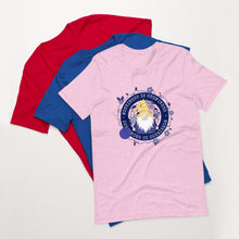 Load image into Gallery viewer, Wonkiness is Gnominess Blue Medallion T-shirt
