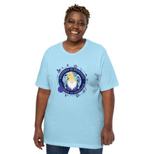 Load image into Gallery viewer, Wonkiness is Gnominess Blue Medallion T-shirt