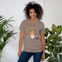 Load image into Gallery viewer, Wonkiness is Gnominess Purple Gnome with Yellow Chevron Hat Unisex T-shirt