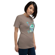 Load image into Gallery viewer, Wonkiness is Gnominess Blue Gnome with Green Hat T-shirt