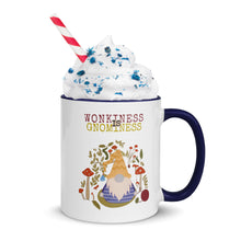 Load image into Gallery viewer, Wonkiness is Gnominess Purple Gnome with Yellow Chevron Hat Mug