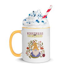 Load image into Gallery viewer, Wonkiness is Gnominess Purple Gnome with Yellow Chevron Hat Mug