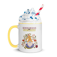Load image into Gallery viewer, Wonkiness is Gnominess Purple Gnome with Yellow Chevron Hat Mug
