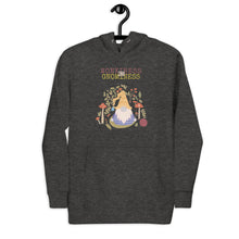 Load image into Gallery viewer, Wonkiness is Gnominess Purple Gnome with Yellow Chevron Hat Unisex Hoodie
