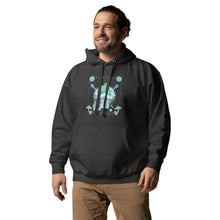Load image into Gallery viewer, Wonkiness is Gnominess Blue Gnome with Green Hat Unisex Hoodie
