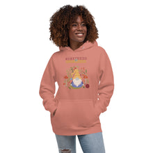 Load image into Gallery viewer, Wonkiness is Gnominess Purple Gnome with Yellow Chevron Hat Unisex Hoodie
