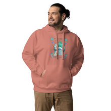 Load image into Gallery viewer, Wonkiness is Gnominess Blue Gnome with Green Hat Unisex Hoodie
