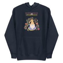 Load image into Gallery viewer, Wonkiness is Gnominess Purple Gnome with Yellow Chevron Hat Unisex Hoodie
