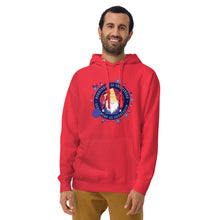 Load image into Gallery viewer, Wonkiness is Gnominess Blue Medallion Unisex Hoodie
