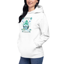 Load image into Gallery viewer, Wonkiness is Gnominess Blue Gnome with Green Hat Unisex Hoodie
