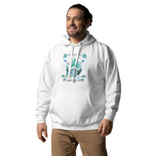 Load image into Gallery viewer, Wonkiness is Gnominess Blue Gnome with Green Hat Unisex Hoodie
