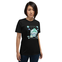 Load image into Gallery viewer, Wonkiness is Gnominess Blue Gnome with Green Hat T-shirt

