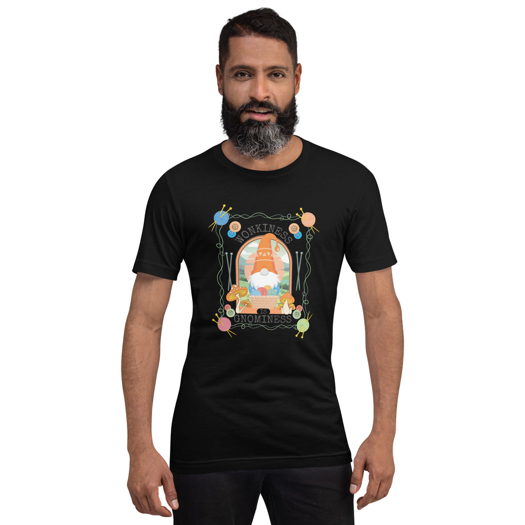 Wonkiness is Gnominess Gnome with Orange Hat T-shirt