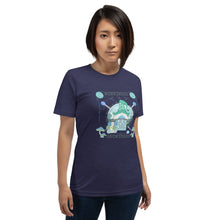Load image into Gallery viewer, Wonkiness is Gnominess Blue Gnome with Green Hat T-shirt
