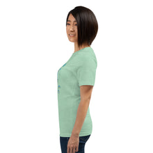 Load image into Gallery viewer, Wonkiness is Gnominess Blue Gnome with Green Hat T-shirt

