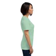 Load image into Gallery viewer, Wonkiness is Gnominess Blue Gnome with Green Hat T-shirt
