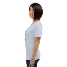 Load image into Gallery viewer, Wonkiness is Gnominess Blue Gnome with Green Hat T-shirt
