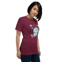 Load image into Gallery viewer, Wonkiness is Gnominess Blue Gnome with Green Hat T-shirt
