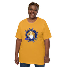 Load image into Gallery viewer, Wonkiness is Gnominess Blue Medallion T-shirt
