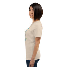 Load image into Gallery viewer, Wonkiness is Gnominess Blue Gnome with Green Hat T-shirt
