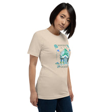 Load image into Gallery viewer, Wonkiness is Gnominess Blue Gnome with Green Hat T-shirt
