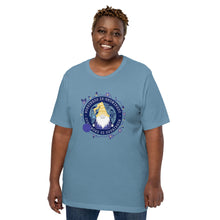 Load image into Gallery viewer, Wonkiness is Gnominess Blue Medallion T-shirt

